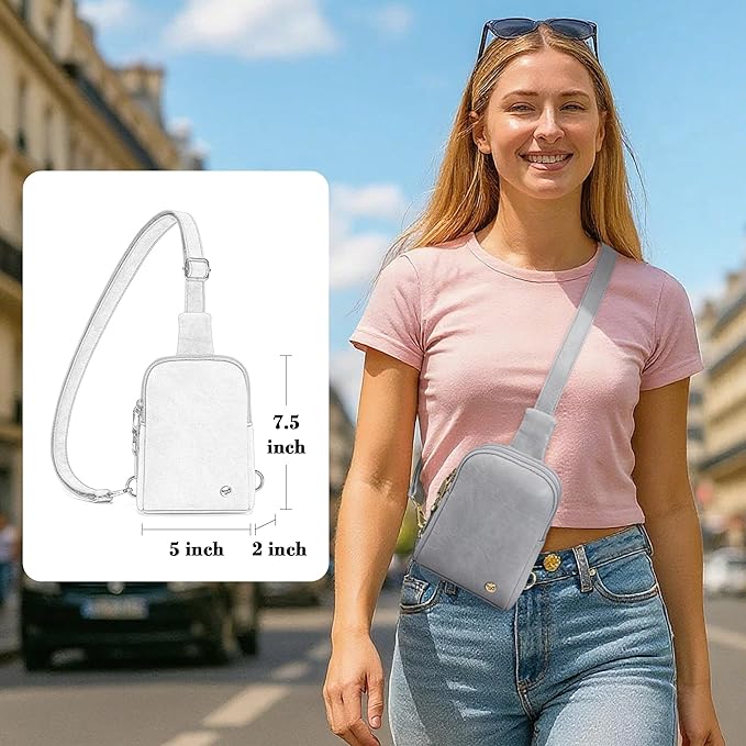 INICAT Travel Small Sling Bag Leather Crossbody Bags for Women Fanny Packs Cross Body Bag for Woman Cross Body Purses