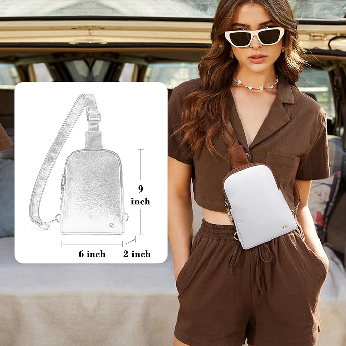 INICAT Travel Small Sling Bag Leather Crossbody Bags for Women Fanny Packs Cross Body Bag for Woman Cross Body Purses