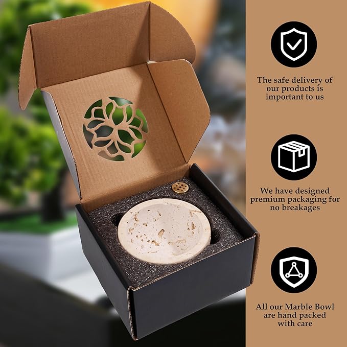 Incense Holder for Sticks and Cones - Handcrafted Limestone Incense Burner and Ash Catcher, Modern Stone Holder for Aromatherapy, Meditation, and Japanese Incense