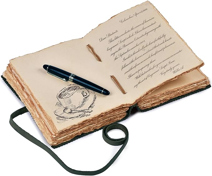 LEATHER VILLAGE Leather Bound Floral Embossed Journal for Women Men - 200 Pages, 13X8 Inches, Turquoise - Book of Shadows, Vintage Blank Paper Travel Diary, Notebook for Writing, Drawing, Sketchbook