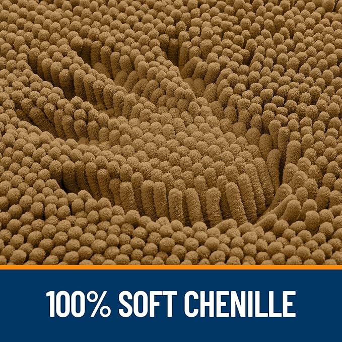 OLANLY Bathroom Rugs 36x24, Extra Soft Absorbent Chenille Bath Rugs, Rubber Backing Quick Dry, Machine Washable Bath Mats for Bathroom Floor, Tub and Shower, Home Decor Accessories, Ochre