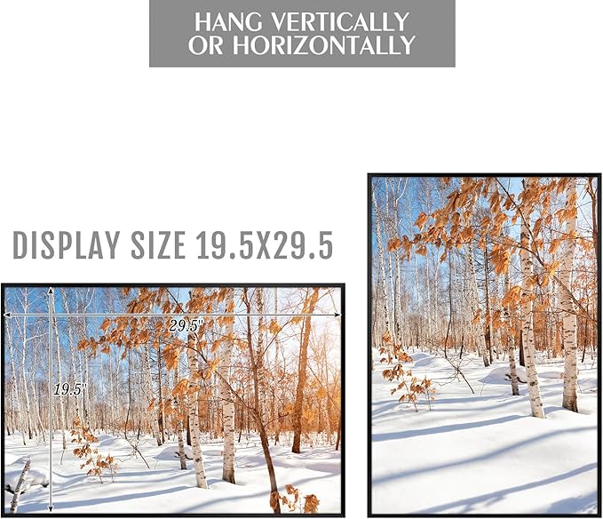 Golden State Art, 20x30 Aluminum Picture Frame, Black Metal Thin Poster Frames for 20 x 30 inch Photo, Acrylic Front, Wall Hook for Horizontal or Vertical Display, 3 Pack