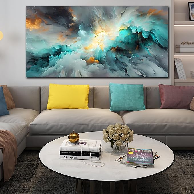 LAOTOART Modern Abstract Wall-Art - Office Artwork for Walls - Living Room Paintings for Wall Decor Large Ready to Hang Size 29" x 59"