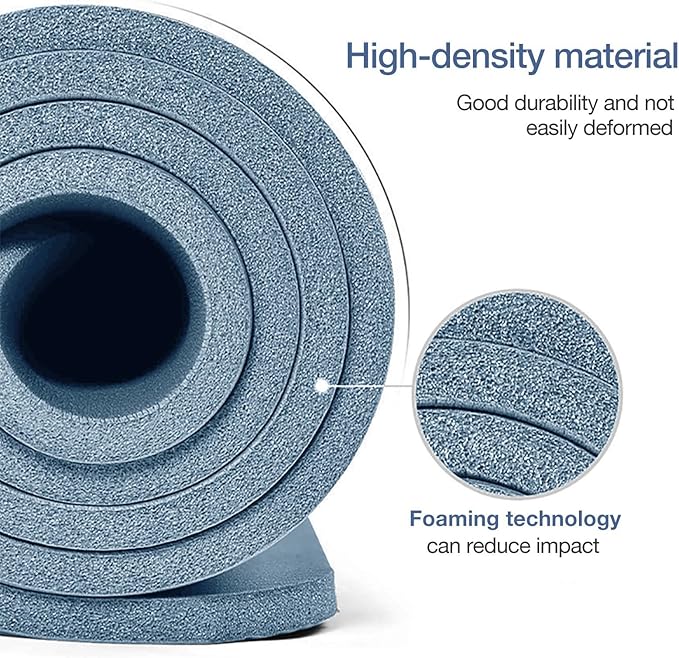 Yoga Mat Non Slip NBR Thick Yoga Mat, 72"L x 32"W x 0.6"TH (185cm x 80cm x 15mm), Anti-Tear Exercise Mat with Carrying Strap and Bag, Workout Mats for Yoga, Pilates and Floor Exercises