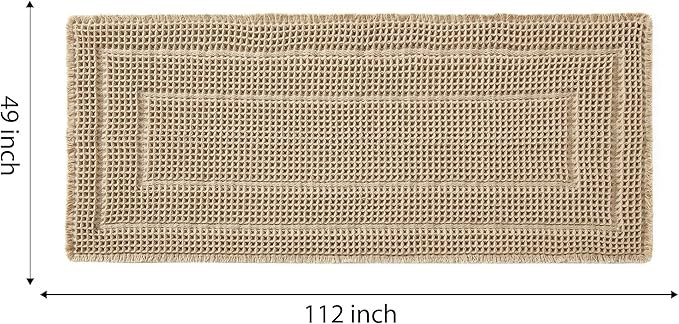Bath Mats for Bathroom Non Slip,Waffle Luxury Bath Mat,Machine Washable Bath Mat for Shower,Ultra Soft Bathmat,Brown,19"*48"