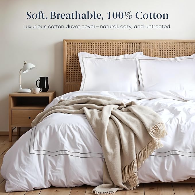 Ella Jayne California King Duvet Cover (3 Pieces), 100% Cotton Percale, King/Cali King, Breathable & Lightweight Cal King Duvet Cover (1 Piece) 106 x 90 Inches with 2 Pillow Shams (Stone Design)