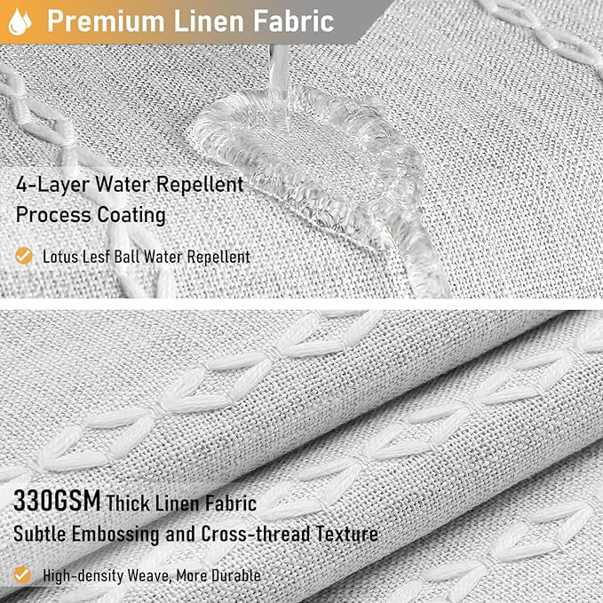 BTTN Stall Fabric Shower Curtain - 54x78 Boho Striped Linen Heavy Duty Tassel Shower Curtain Set with 10 Hooks, Narrow Rustic Modern Farmhouse Bohemian Thick Shower Curtains for Bathroom - Grey/Gray