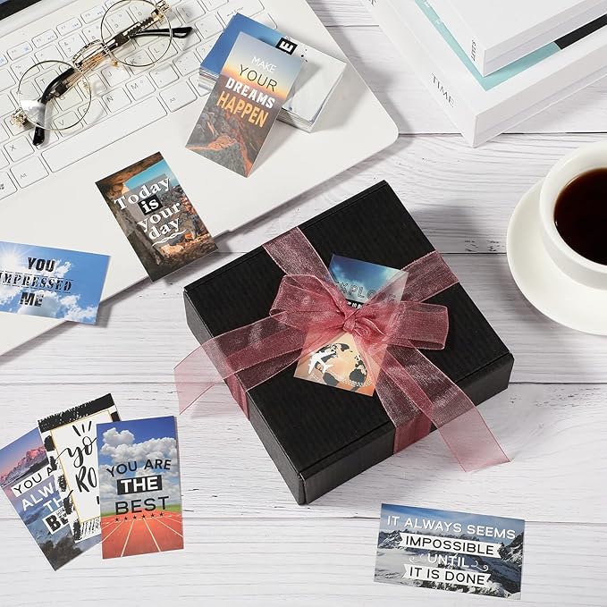 Outus 120 Pcs Motivational Encouragement Quote Cards, Inspirational Kindness Appreciation Gratitude Business Cards, Mini Note Cards for Students, 30 Styles, Landscape