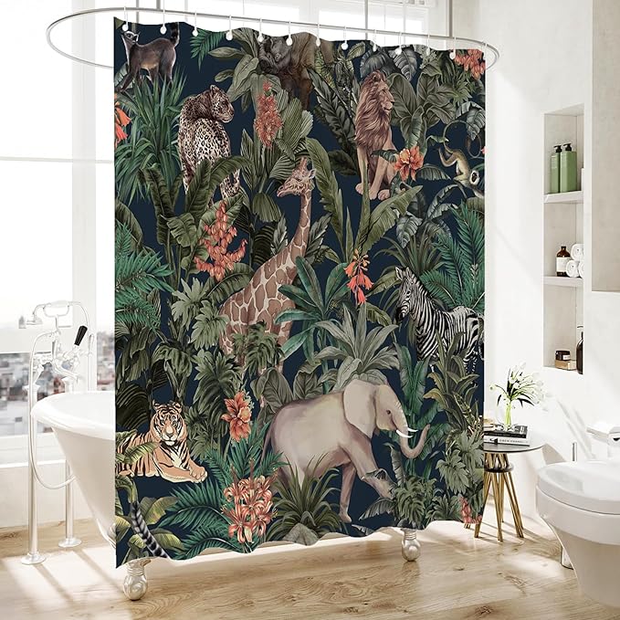 Bohemian Bathroom Curtain Colorful Boho Floral Print Beautiful Bright Polyester Fabric Cloth Shower Curtain for Bathroom Decoration, 72"x72"