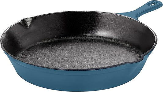 Utopia Kitchen Cast Iron Frying Pan 8 Inch, Cast Iron Chefs Pan, Pre Seasoned Skillet, Safe Grill Cookware for Indoor & Outdoor Use, Teal