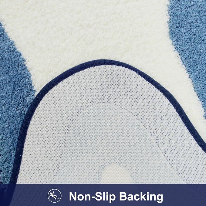 HAOCOO Luxury Soft Long Boho Rugs, 24x59 Inch Non-Slip Microfiber Absorbent Washable Rugs for Bedside Sink Tub Shower