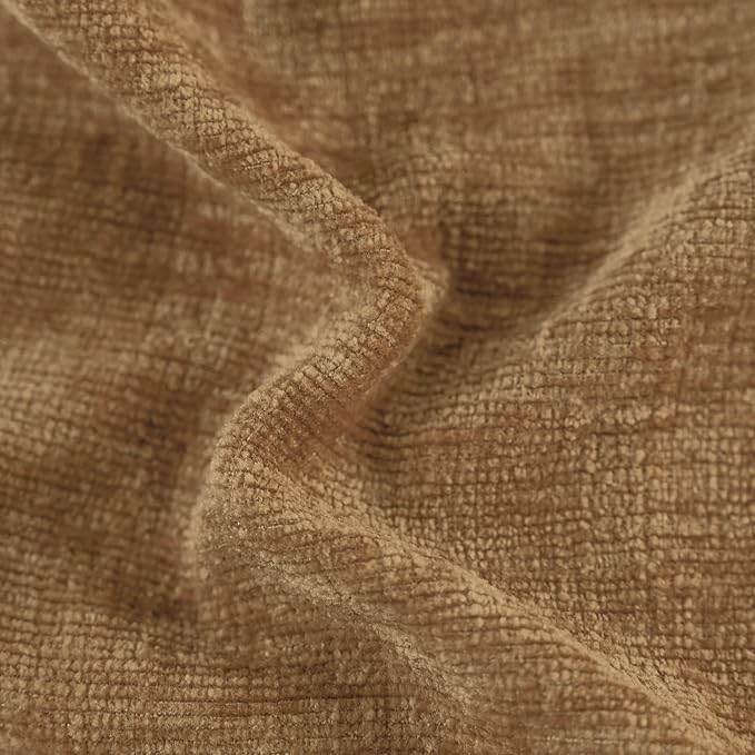 CaliTime Throw Pillow Covers Decorative 24 X 24 Inches Pack of 2 Cozy Chenille Cushion Cases for Couch Sofa Bed Living Room Home Apricot Brown