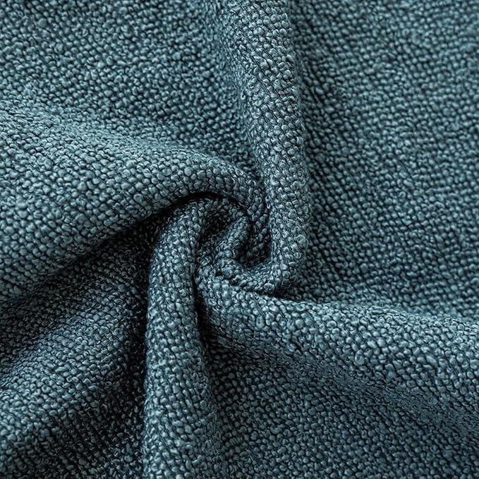 Foindtower Set of 2, Decorative Textured Boucle Throw Pillow Covers Accent Solid Pillow Cases Neutral Cozy Couch Cushion Case for Chair Sofa Bedroom Living Room Home Decor 24x24 Inch Misty Blue