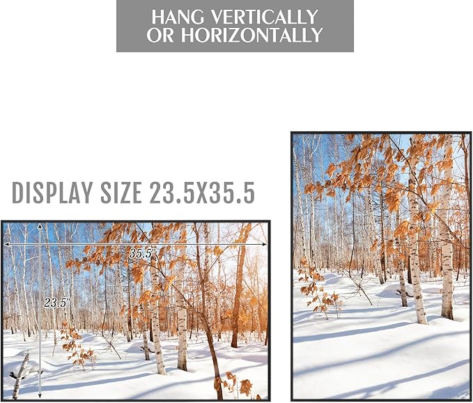 Golden State Art, 24x36 Aluminum Picture Frame, Black Metal Thin Poster Frames for 24 x 36 inch Photo, Acrylic Front, Wall Hook for Horizontal or Vertical Display, 3 Pack