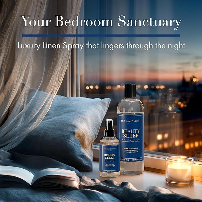 The Laundress Beauty Sleep Fabric Spray, Wrinkle Release Spray, Pillow Spray, Fabric Refresher, Upholstery and Linen Spray, Tranquil Comforting Inspired Scent, 8 Fl Oz