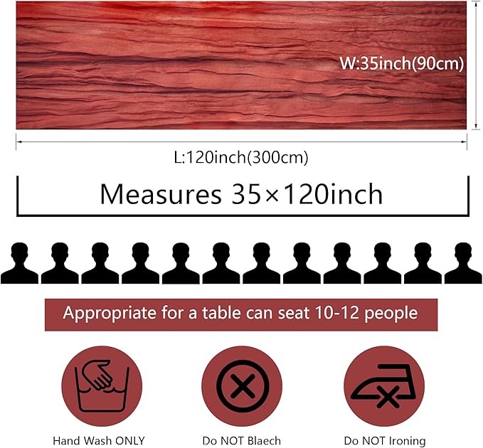 16 Pack Terracotta Cheesecloth Table Runner, 35x120 Inch Boho Gauze Cheese Cloth Table Runner 10ft Rustic Sheer Long Gauze Table Runners for Wedding Bridal Baby Shower Birthday Party Table Decor