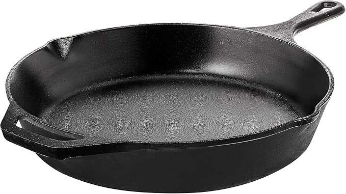 Utopia Kitchen Cast Iron Frying Pan 10.25 Inch, Cast Iron Chefs Pan, Pre Seasoned Skillet, Safe Grill Cookware for Indoor & Outdoor Use, Black