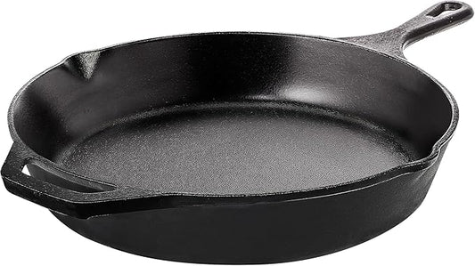 Utopia Kitchen Cast Iron Frying Pan 10.25 Inch, Cast Iron Chefs Pan, Pre Seasoned Skillet, Safe Grill Cookware for Indoor & Outdoor Use, Black