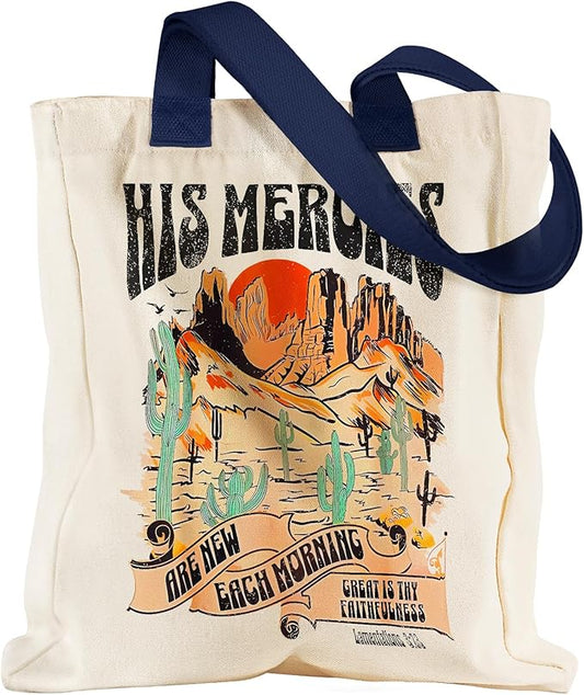 Aesthetic Heavy Canvas Tote Bag with Pocket for Women, Cloth Gusseted Totes Bag with Pattern for Shopping