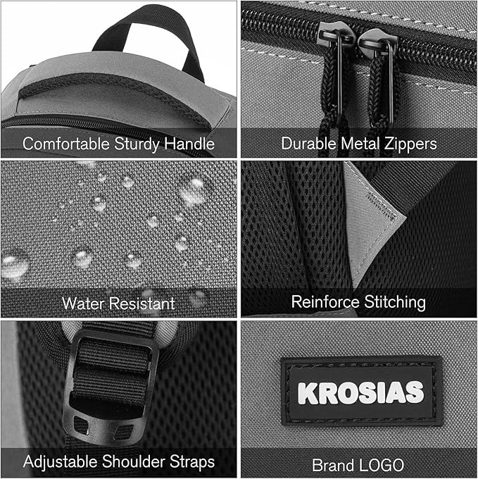Backpack for Men and Women, School Backpack Teens Boys and Girls 15.6 Inch Laptop Bookbag with USB Charger for High School College Work Travel Business (Dark Gray)