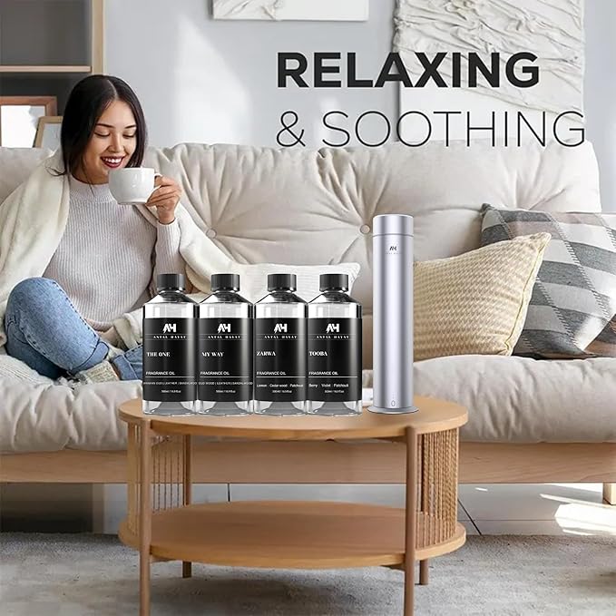 Hotel Scents My Way 120mL Essential Oil Scent Diffusers - Antal Hayat - Home Luxury Scents - Lemon, Comforting Sandalwood, Warm Cedarwood & Pretty Iris - Diffuser Oil Blends for Aromatherapy