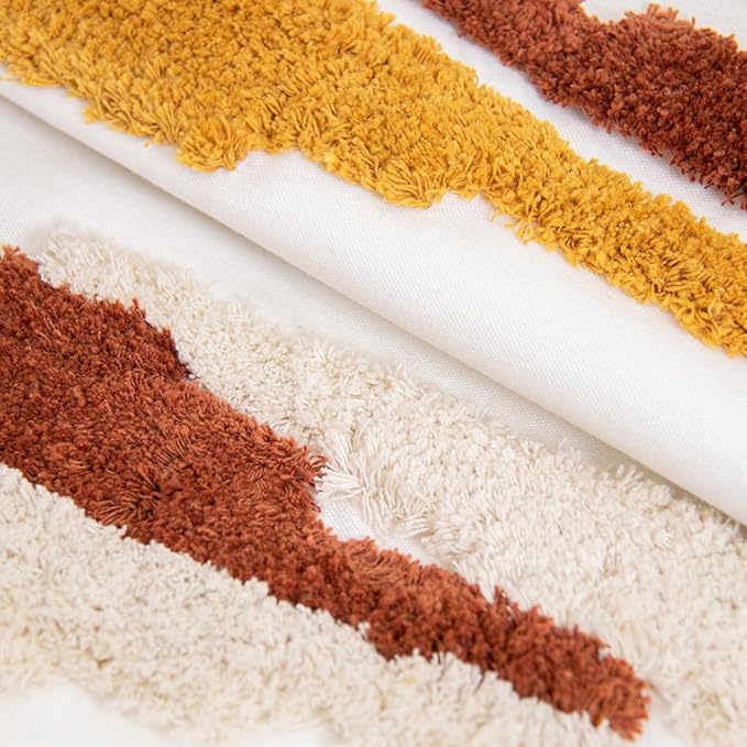 lifein 18x18 Pillow Covers Set of 2-Throw Pillow Cover,Tufted Boho Jacquard Pillow Covers,Farmhouse Decorative Pillow Cover,Pillow Cases for Gift,Couch,Sofa,Bed,Chair,Living Room,Home Decor(18x18inch)