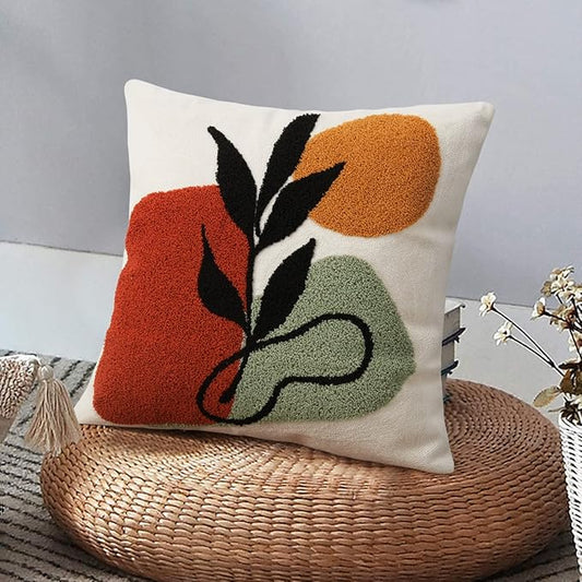 Merrycolor Abstract Boho Tufted Throw Pillow Covers 18x18 Mid Century Modern Pillow Covers Boho Pillows Decorative Throw Pillow Case Minimalist Bohemian Aesthetic Pillow Covers for Bed Couch Home,1PC