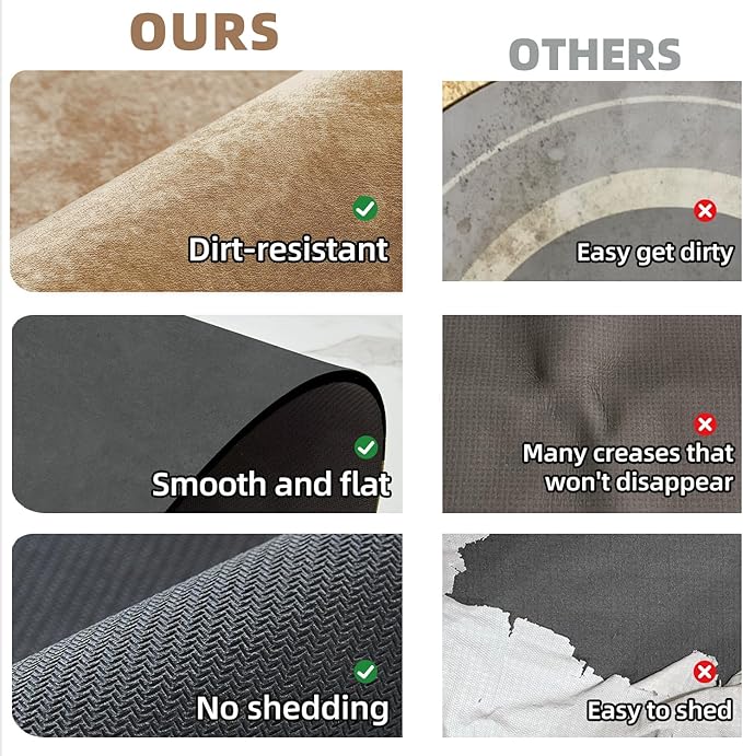 Bathroom Mat Quick Dry, Bathroom Rugs Non Slip Washable Thin Absorbent Bath Mat Fits Under Door Bathroom Floor Mat Perfect for Bath, Shower, or Sink 24"x48" Camel