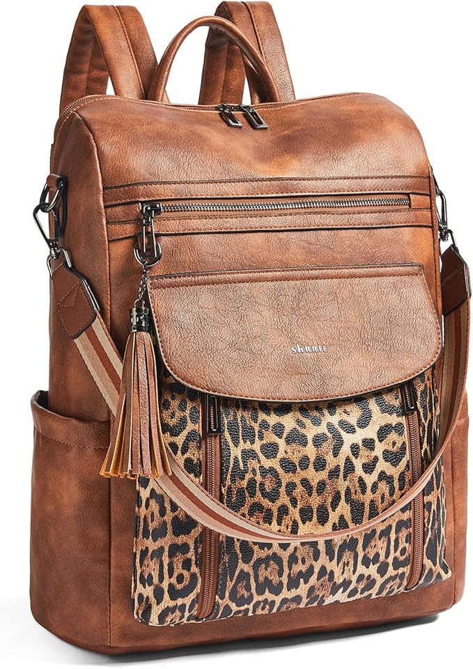 Shrrie Laptop Backpack for Women 15.6 inch,Travel Leather Backpack Purse Nurse Teacher Carry on Backpack Computer Bag,Professional Water-Resistant College Business Work Casual Daypack,Two-tone Maroon