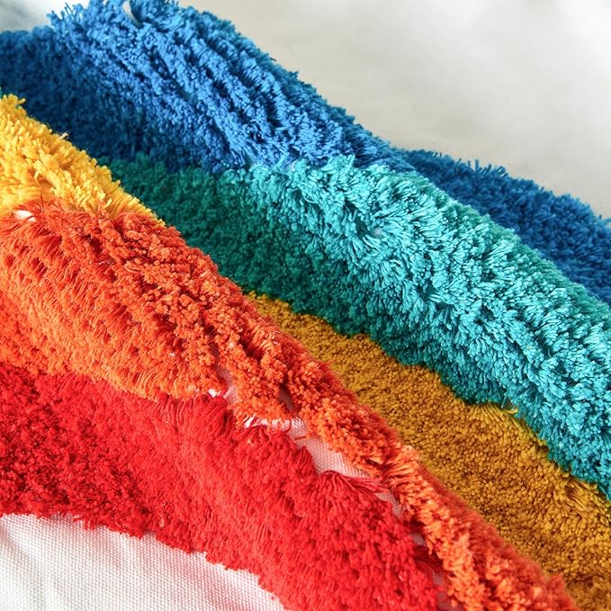 lifein 18x18 Pillow Covers-Throw Pillow Cover,Tufted Boho Jacquard Pillow Covers,Farmhouse Decorative Pillow Cover,Pillow Cases for Gift,Couch,Sofa,Bed,Chair,Living Room,Home Decor(18x18inch)