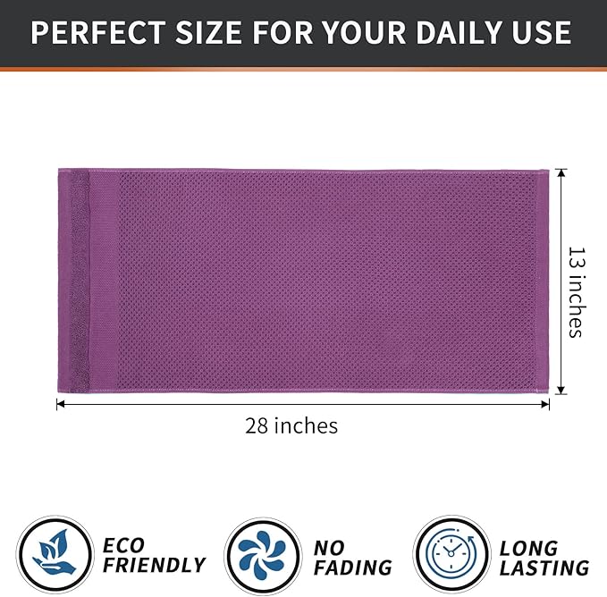 Homaxy 100% Cotton Waffle Weave Kitchen Towels, 13 x 28 Inches Super Absorbent and Machine Washable Dish Towels for Drying Dishes, 4-Packs, Purple