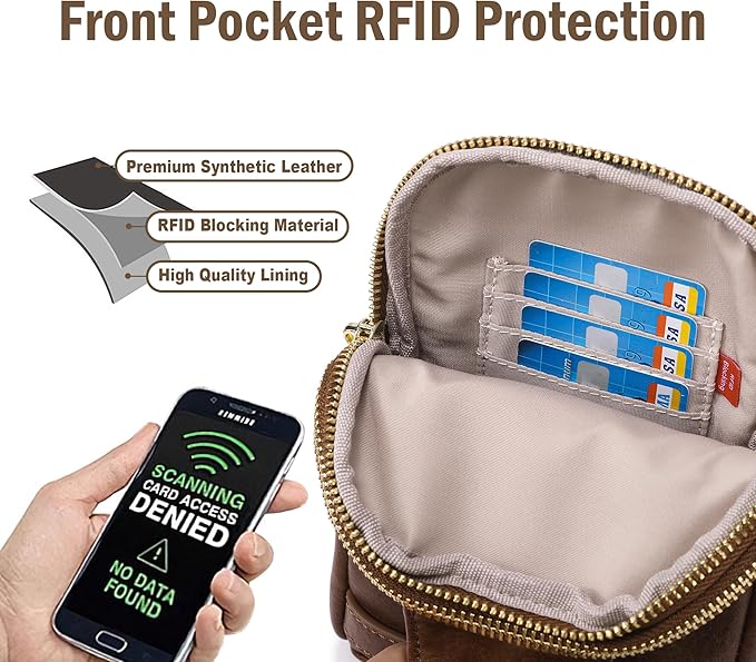 INICAT Travel Small Sling Bag Leather Crossbody Bags for Women Fanny Packs Cross Body Bag for Woman Cross Body Purses