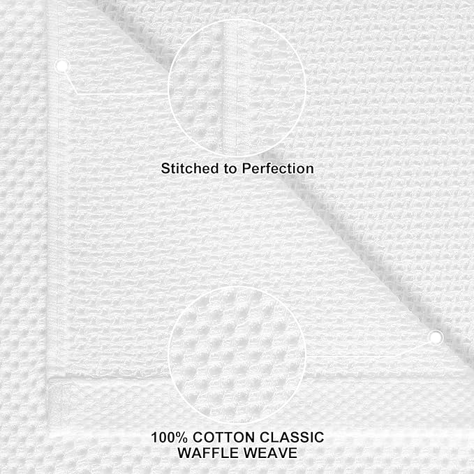 Homaxy 100% Cotton Kitchen Towels and Dishcloths Set, 12 x 12 Inches and 13 x 28 Inches, Set of 10 Bulk Kitchen Towels Set, Ultra Soft Absorbent Dish Cloths for Washing Dishes, White