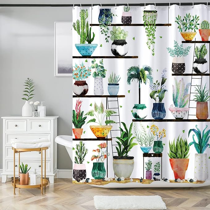 Bohemian Bathroom Curtain Colorful Boho Floral Print Beautiful Bright Polyester Fabric Cloth Shower Curtain for Bathroom Decoration, 72"x72"