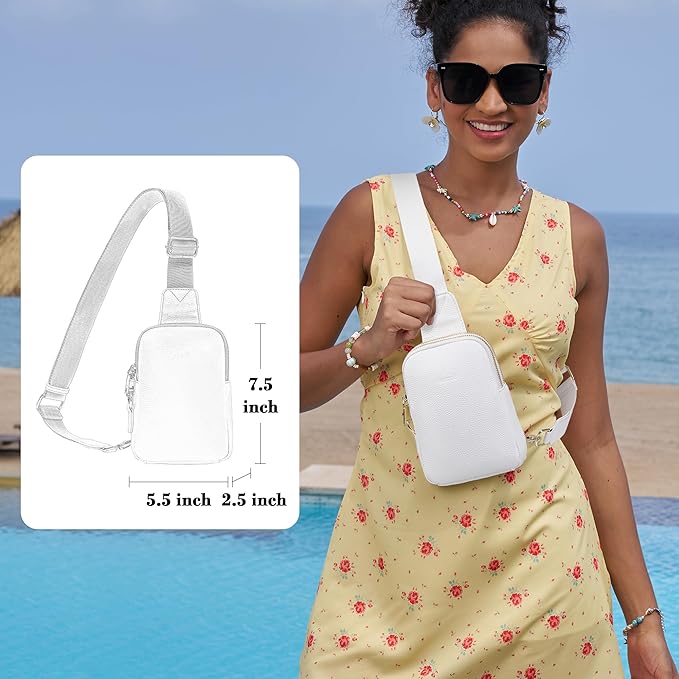 INICAT Travel Small Sling Bag Leather Crossbody Bags for Women Fanny Packs Cross Body Bag for Woman Cross Body Purses