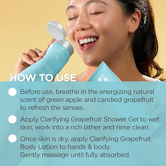 Andalou Naturals Body Lotion, Clarifying Grapefruit Skin Care, Lightweight, Gentle Exfoliating & Moisturizing Lotion with Salicylic Acid & Tea Tree for Skin Prone to Back Acne & Blemishes, 8 fl oz