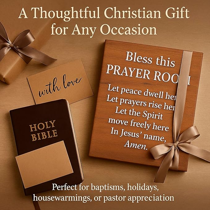 Bless This Prayer Room Canvas Print – Christian Blessing Wall Art Sign, 12x16 inch Faith Room Decor for Home Chapel, Meditation Space, and Prayer Corners