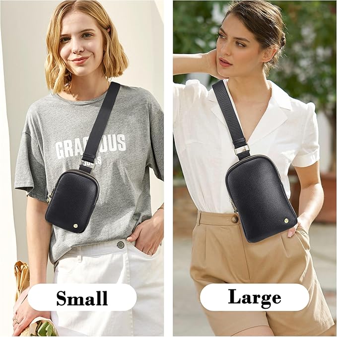 INICAT Travel Small Sling Bag Leather Crossbody Bags for Women Fanny Packs Cross Body Bag for Woman Cross Body Purses