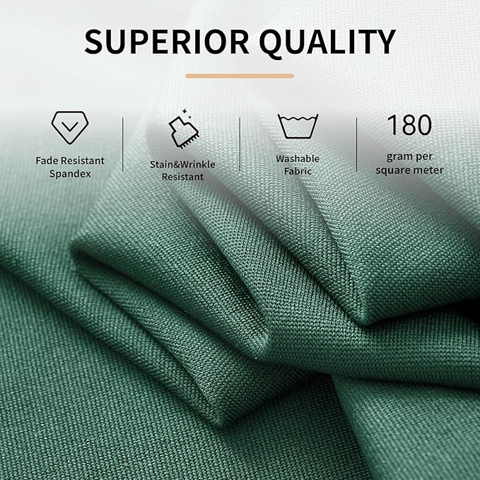Outpain 6 Pack Spandex Hunter Green Round Tablecloths for 60in Tables, 120Inch Stretchy Fitted 5FT Round Table Clothes,Wrinkle Free Table Cover with Skirt for Wedding Party Dining Banquet