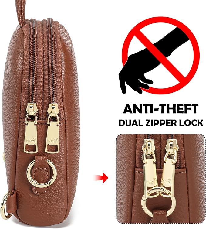 INICAT Travel Small Sling Bag Leather Crossbody Bags for Women Fanny Packs Cross Body Bag for Woman Cross Body Purses