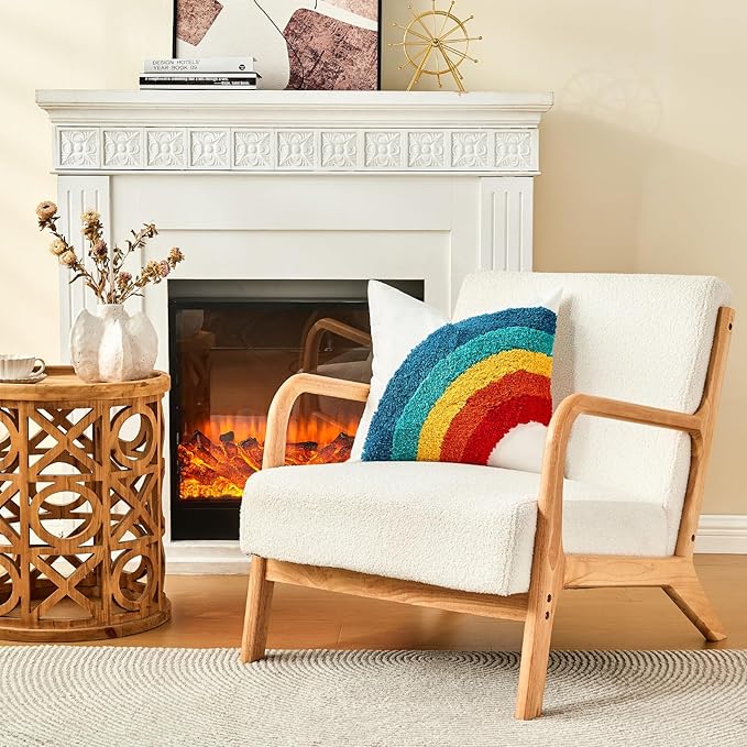 lifein 18x18 Pillow Covers-Throw Pillow Cover,Tufted Boho Jacquard Pillow Covers,Farmhouse Decorative Pillow Cover,Pillow Cases for Gift,Couch,Sofa,Bed,Chair,Living Room,Home Decor(18x18inch)