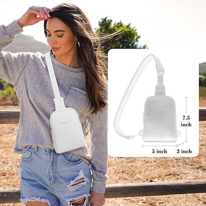 INICAT Travel Small Sling Bag Leather Crossbody Bags for Women Fanny Packs Cross Body Bag for Woman Cross Body Purses