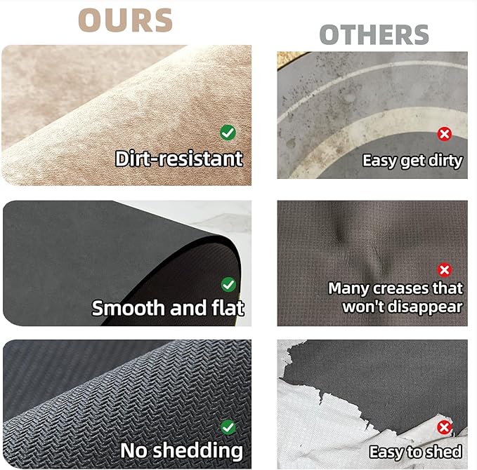 Bathroom Mat Quick Dry, Bathroom Rugs Non Slip Washable Thin Absorbent Bath Mat Fits Under Door Bathroom Floor Mat Perfect for Bath, Shower, or Sink 17"x59" Beige