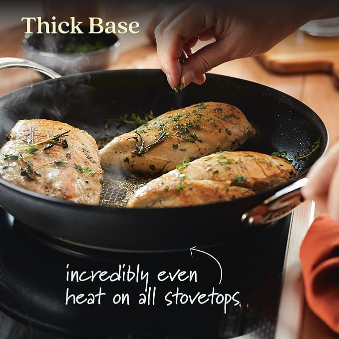 Anolon X Hybrid Nonstick Cookware Frying Pans/Skillet Set, Induction Suitable, 8 Inch, 10 Inch, and 12 Inch - Charcoal Gray