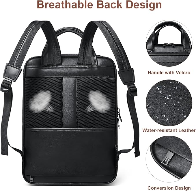 Shrrie 15.6" Laptop Backpack,Business Work Backpack Briefcase,Durable Computer Backpack for Office,Travel,College,Two-tone Black