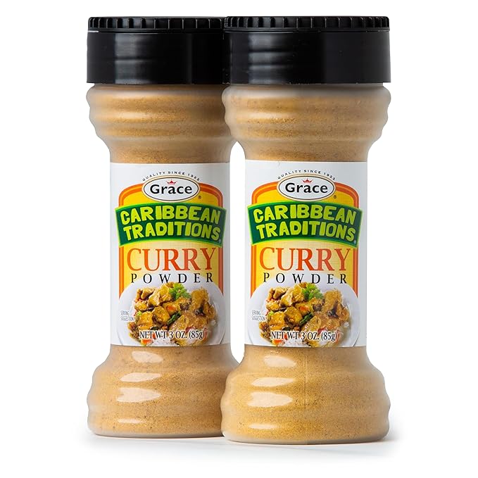 Grace Caribbean Traditions Curry Powder - 2 Pack of Jamaican Curry Powder Seasoning for a Perfect Blend of Curry Spice Heat and Jamaican Seasoning
