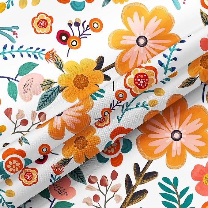 Bohemian Bathroom Curtain Colorful Boho Floral Print Beautiful Bright Polyester Fabric Cloth Shower Curtain for Bathroom Decoration, 72"x72"