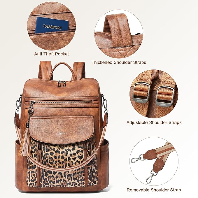 Shrrie Laptop Backpack for Women 15.6 inch,Travel Leather Backpack Purse Nurse Teacher Carry on Backpack Computer Bag,Professional Water-Resistant College Business Work Casual Daypack,Two-tone Maroon