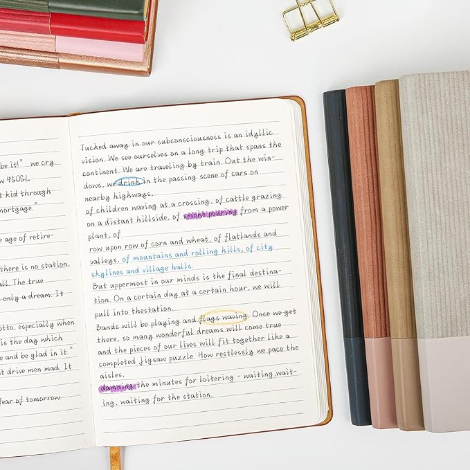 Lined Journal Notebook for Work College Ruled Note Book 5.79"x8.27" A5 PU Leather Daily Journaling 216 Pages for Women Men Writing Home School Supplies Business (A5 Lined 216pages, 2 Pack-BlackRed)