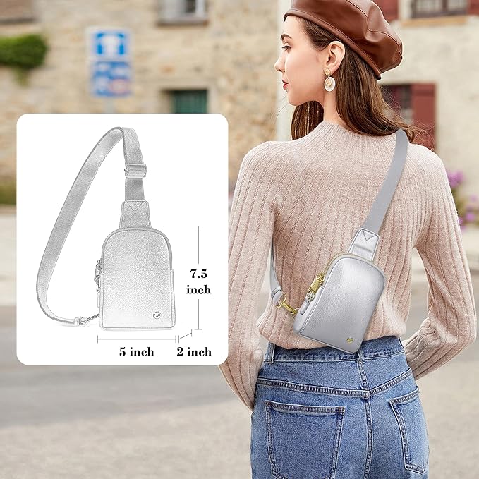 INICAT Travel Small Sling Bag Leather Crossbody Bags for Women Fanny Packs Cross Body Bag for Woman Cross Body Purses